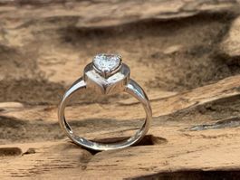 XS Ring Sterling Silber 925 Gr 50 Zirkonia Herz Herzschliff