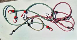 Viele Spanngurte / Gummiseile mit Haken