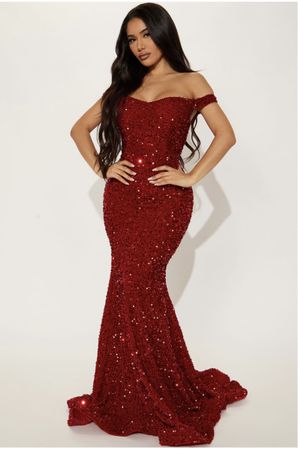 Elegantes Abendkleid rot Pailletten Gr. 38 neu