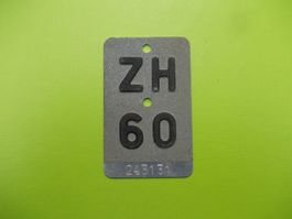 Velonummer / Fahrradnummer ZH 60