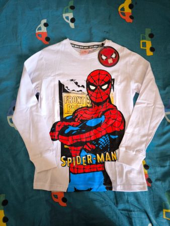 T-shirt manches longues Marvel Spider-Man taille 8 NEUF