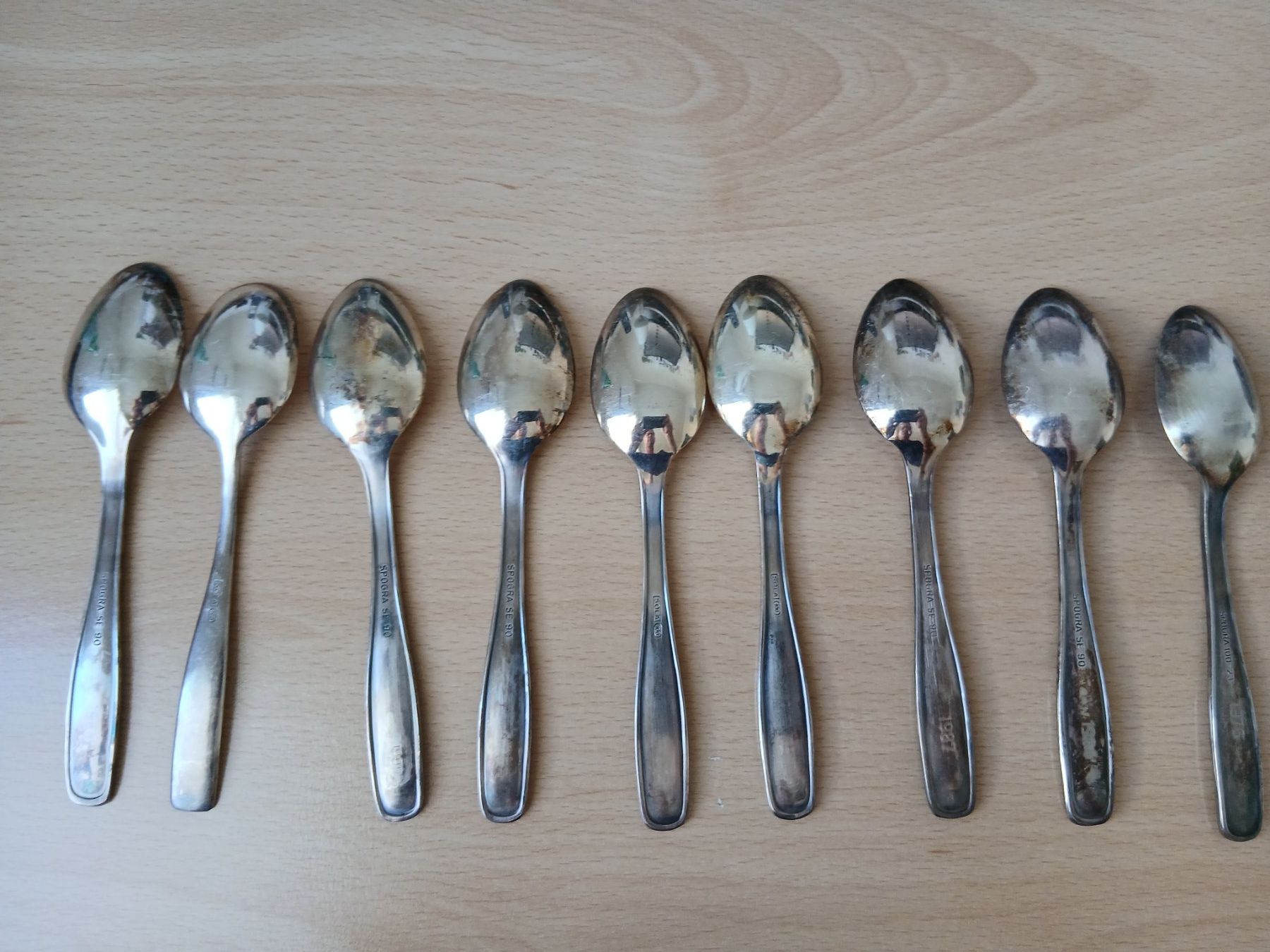 Sola Cucchiai: Elegantes Silberlöffel-Set (9-teilig) mit Originalbox – Usato da Sonnental venduto da maec69 2