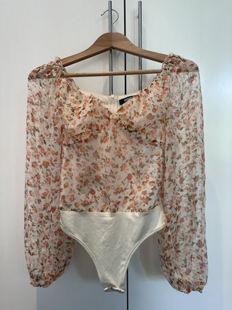 Missguided Blusenbody Gr. 34 Blumenmuster Herbst Trend