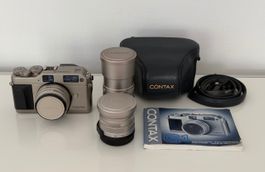 Contax G1 Green Label + Zeiss 28/45/90 – Set mit Belegen