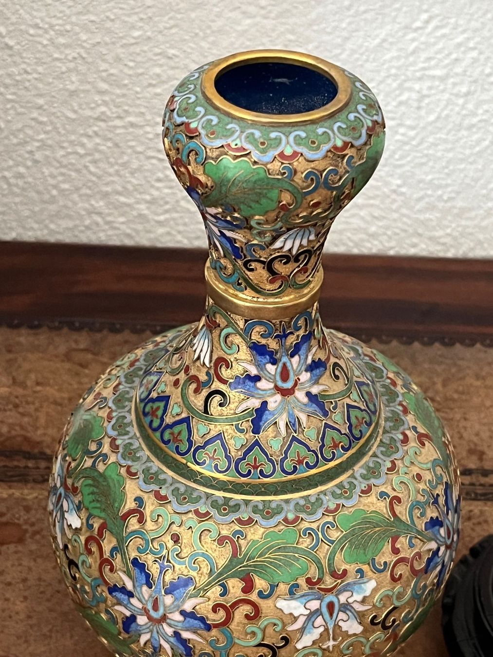 Vasen & Gefässe: Cloisonné  Vase mit Sockel - floral – Gebraucht aus Stetten AG von Brissago25 3
