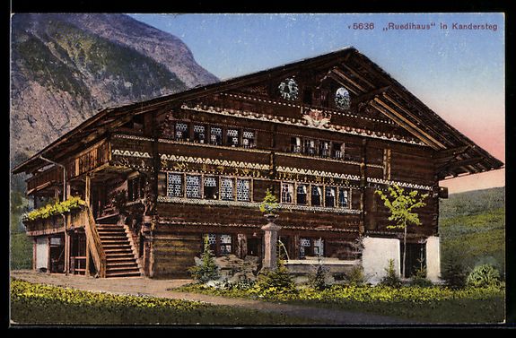 Cartoline postali: AK Kandersteg, Ruedihaus – Usato da Berlin venduto da bartko-reher