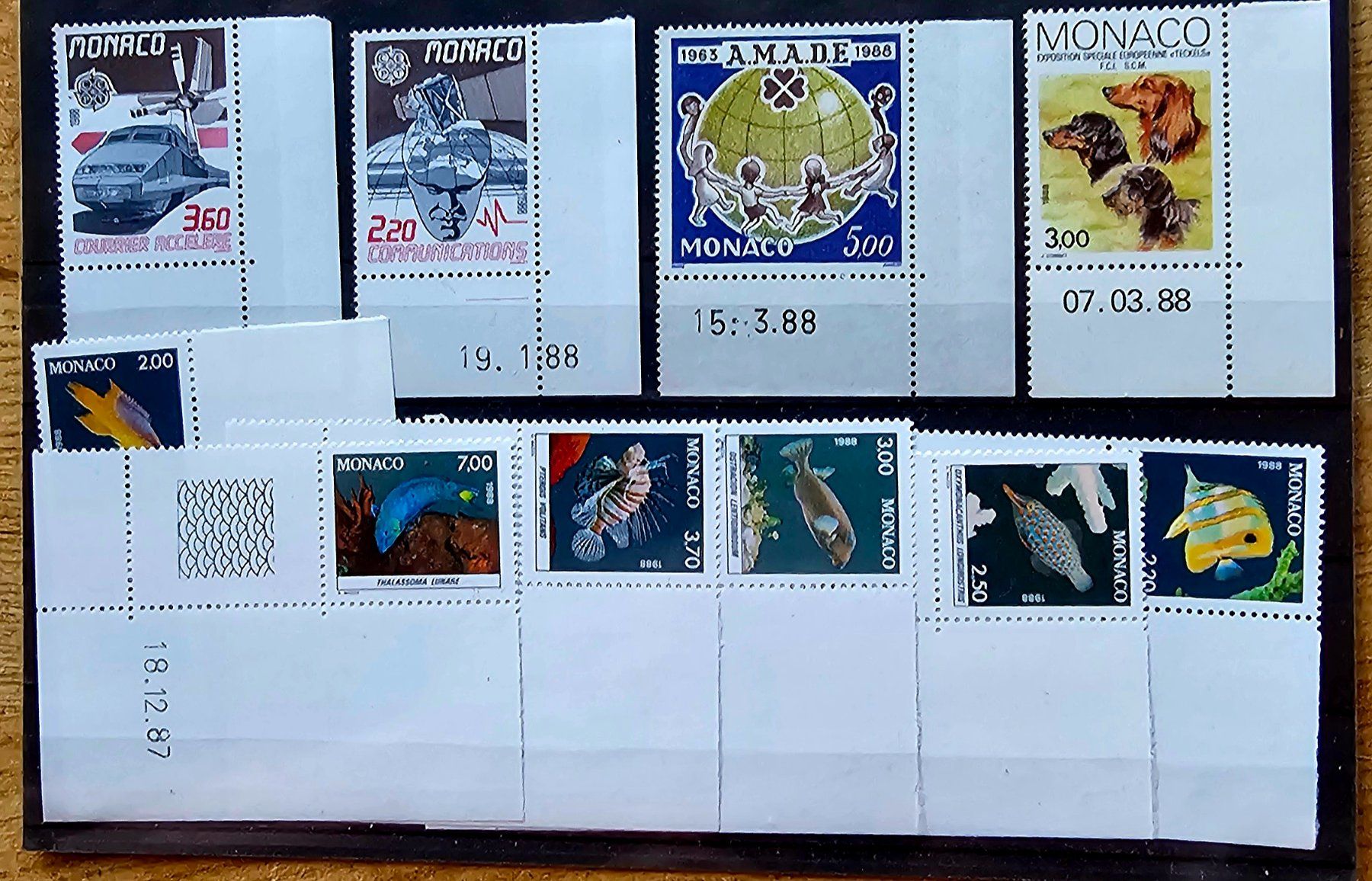 Tutti i francobolli: MONACO  coins datés neufs **, 1987-88 – Nuovo (secondo la descrizione) da Les Valettes venduto da Nuba1