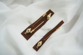 Vintage Sticknadel Krawattennadel goldige Farbe (Set)