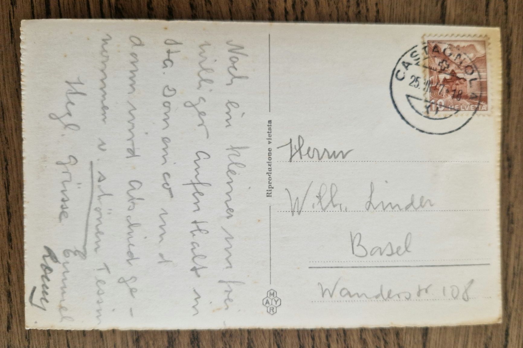 Cartoline postali: Gandria e strada 1947 – Usato da Ebikon venduto da Donar50 1