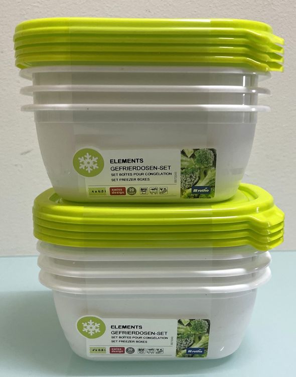 2 x Gefrierdose-Set (8 Stück) 0.5L Elements - ROTHO (Neu und ...