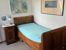Holz: Biedermeier Bett vintage