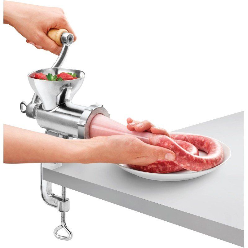 Elettrodomestici da cucina: Manueller Fleischwolf Robust leicht zu reinigen Holzkurbel – Nuovo e nell'imballaggio originale da Hundwil venduto da Pakethase 3