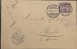 Schweiz Brief Basel 1896 Verband Konsumvereine Buchs Aarau