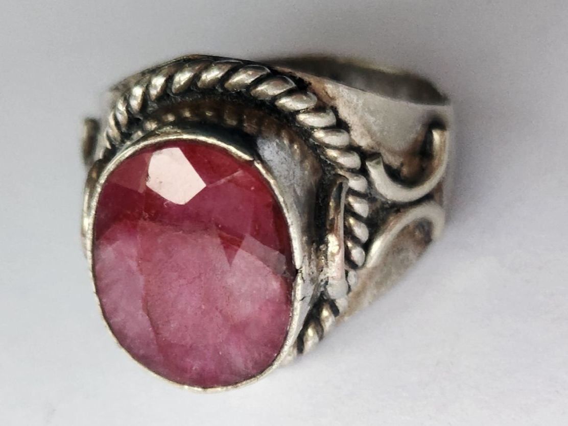 Anelli: Vintage Silberring 925 mit echtem Rubin, Ringgrösse 62 8g – Usato da St. Gallen venduto da GIULESGG