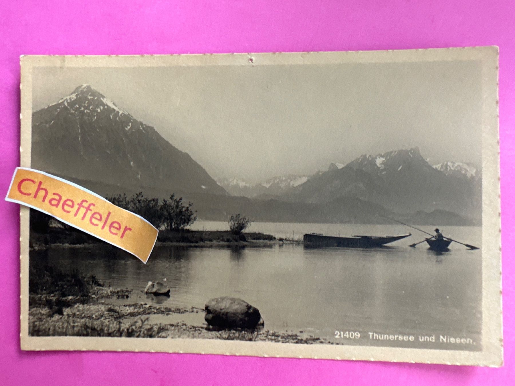 Cartoline postali: 21409 Thunersee mit Niesen. – Usato da Zürich venduto da Chaeffeler