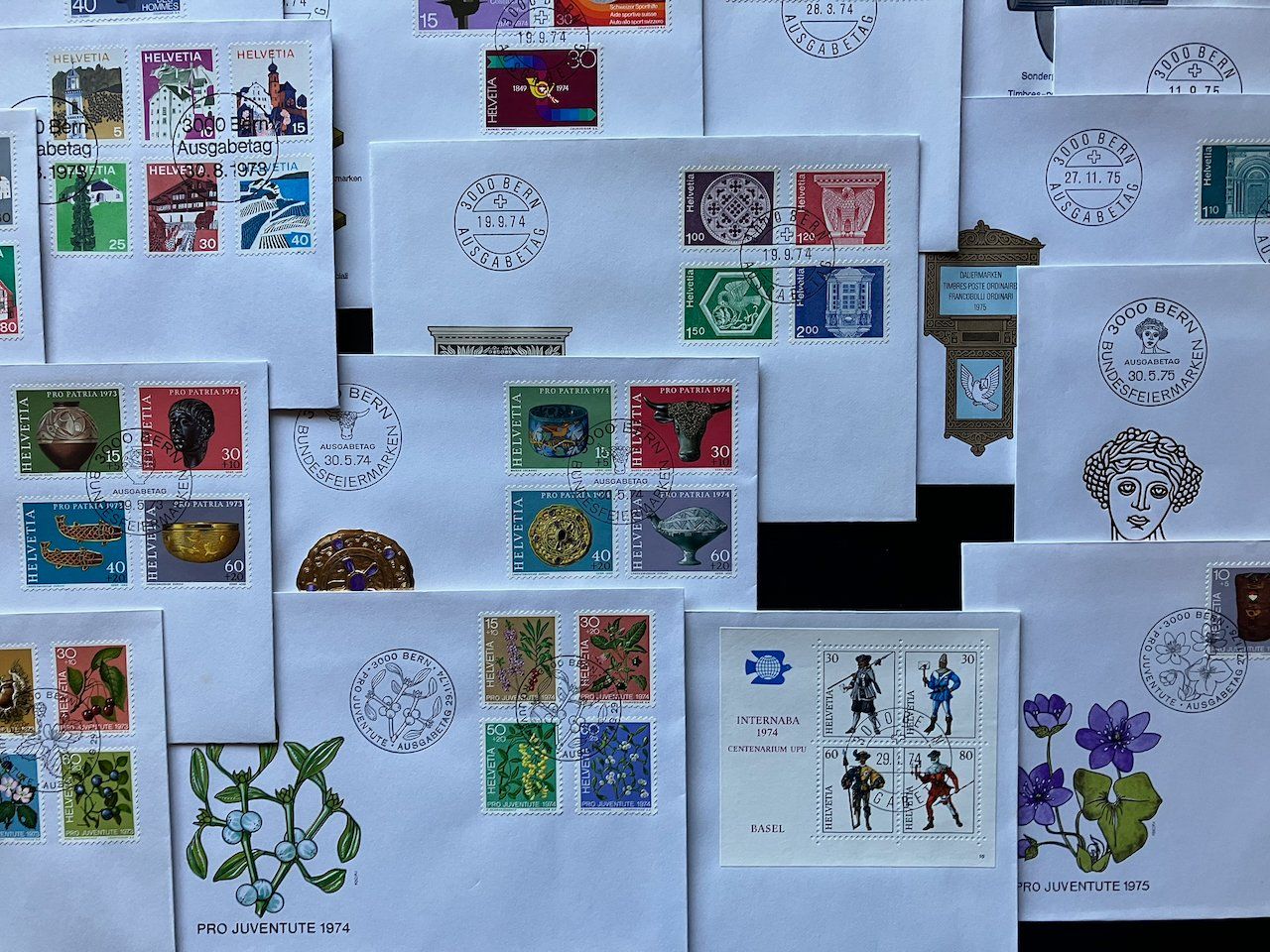 Alle Briefmarken: FDC Schweiz 1973-75 komplett – Gebraucht aus Nesslau von zueri6 4
