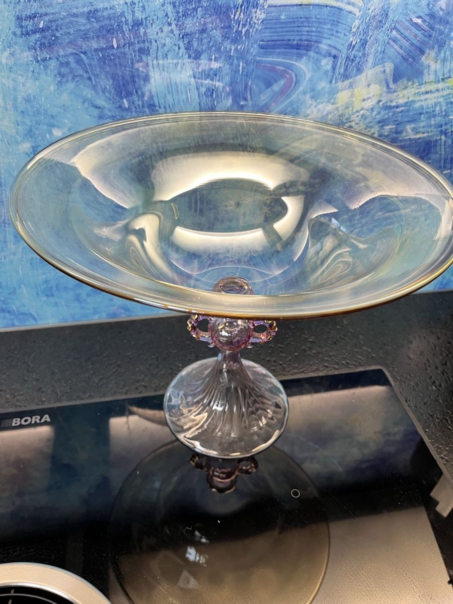 Murano Bicchieri: Irisierende Glasschale Muranoglas Compote Prunkschale Glas – Nuovo (secondo la descrizione) da Frauenfeld venduto da Babytimmy 2