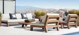 Gartengarnitur 1 Sofa 2 Sessel 2 Tisch Teakholz Outdoormöbel