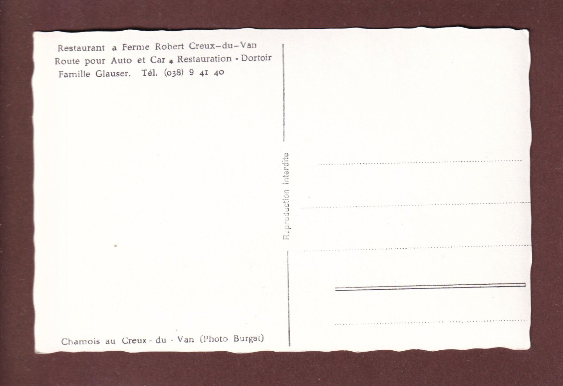 Cartoline postali: CHAMOIS au Creux-du-Van – Usato da Pully venduto da nicecards 1