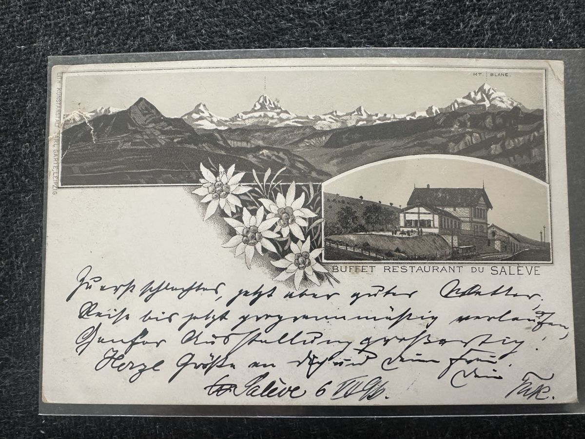 Cartoline postali: Buffet Restaurant du Salève Litho 1896 – Usato da Wettingen venduto da Phibras