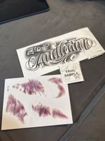 Temporäre Tattoos Set mit Schriftzug und Motiven neu