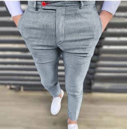 NEUE Herren Casual Hose blau-weiss Gr. M - 222448