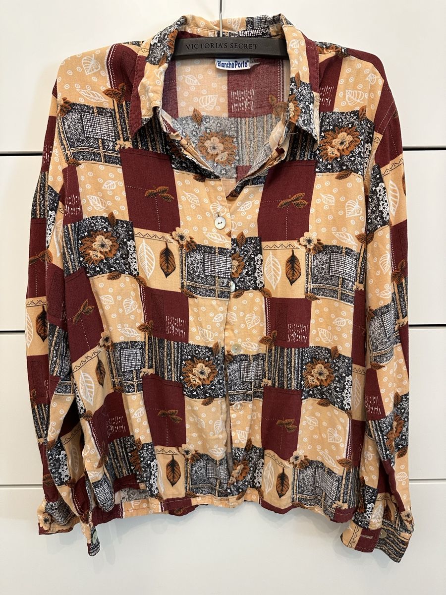 Camicette: Vintage langarm Hemdbluse Grösse 36 – Usato da Bern venduto da al.essia