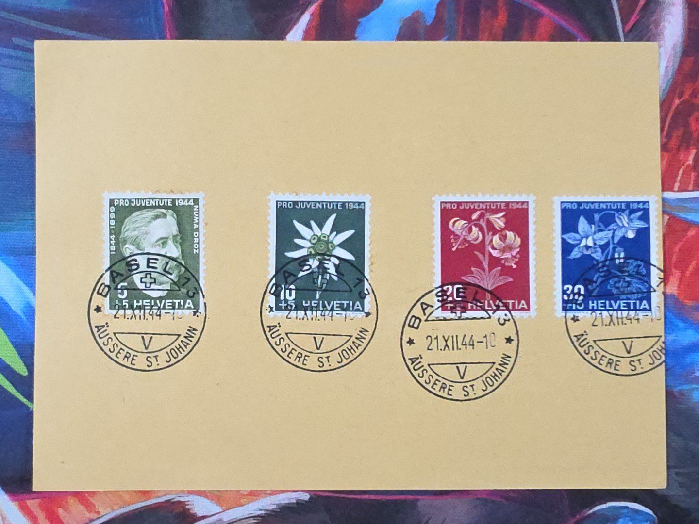Alle Briefmarken: CL33 Document + Timbre Suisse 1944 – Gebraucht aus Cousset von Patrick_Collections