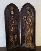 Holz-Diptychon, Könige, geschnitzt, Antik, Top!