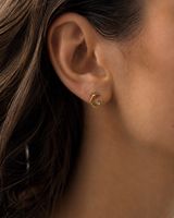 925 Sterling Silber vergoldet Ohrringe Hexagon Zirkonia 