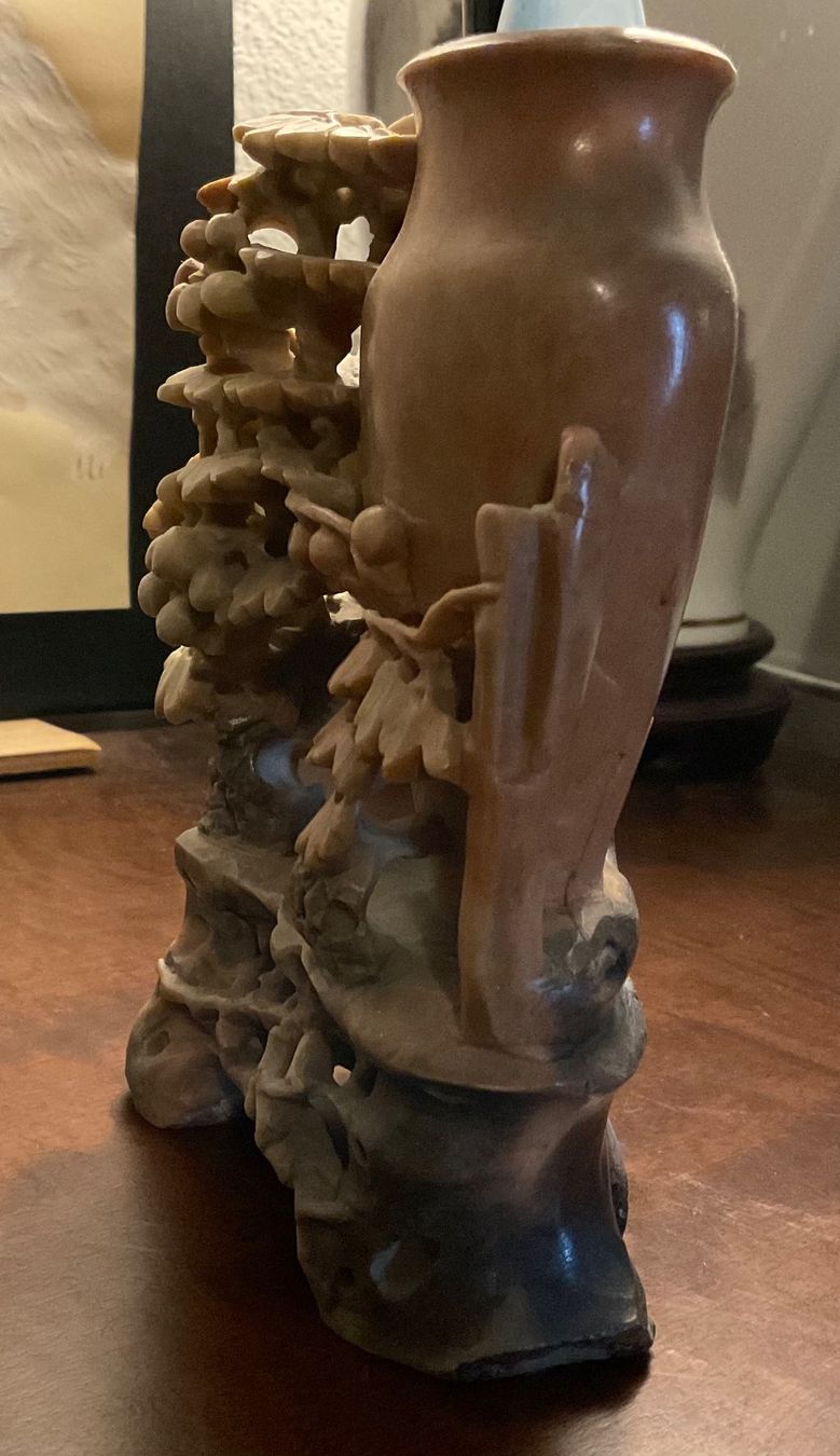 Tutte le decorazioni: Antike Seifenstein Vase mit Trauben Dekor, Herbst Deko – Usato da Arbon venduto da shanghairose 1