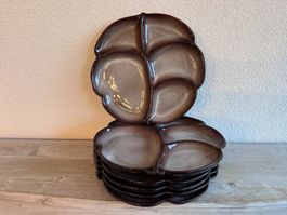 Lot de 6 assiettes pour fondue chinoise