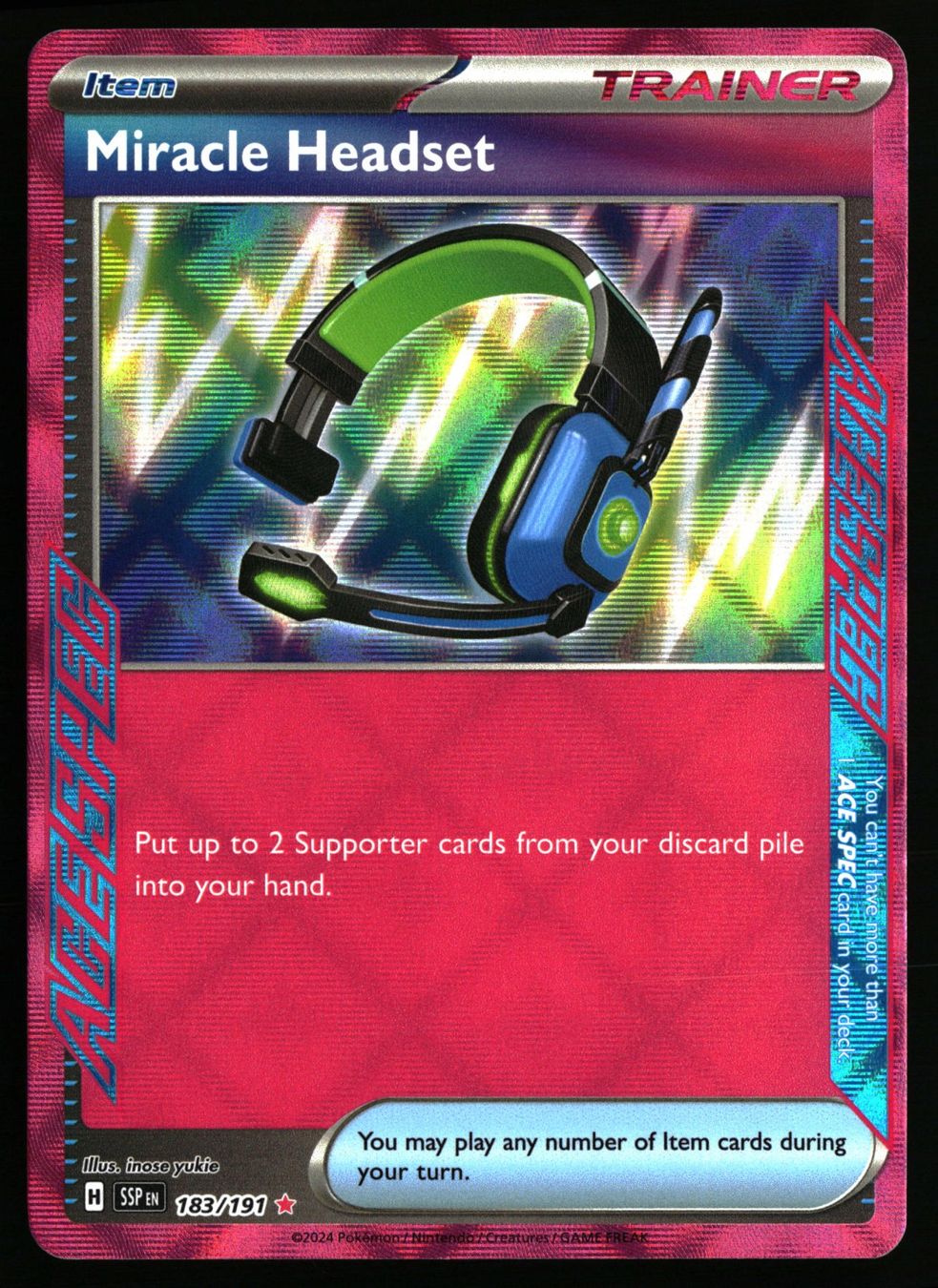 Pokémon Carte collezionabili: Miracle Headset #183 Pokemon Surging Sparks – Usato da Feuerthalen venduto da Plazatoys