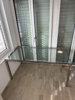 Massiver Glastisch 160x80 cm Chromstahlgestell