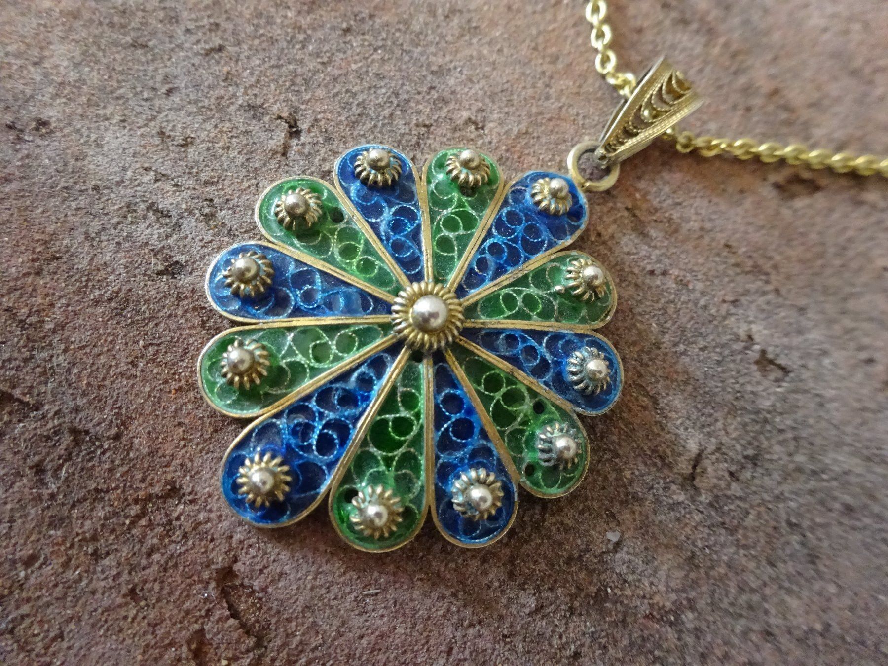Catenine: Kette Filigran Emaille / 800 S vg. – Usato da Esslingen venduto da FetteSchnecke 6