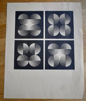 Orig OP-ART Grafik LOTTI TOSIN Künstlerexemplar E.A. III '74