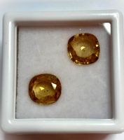2x Zircons jaunes 7x7 mm - Valeur 350.- Fr.