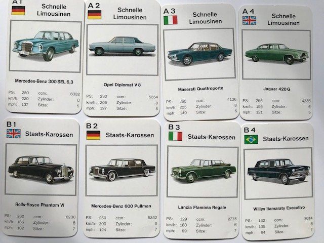 Giochi: Quartett Spitzenklasse internationale Autos – Usato da Zürich venduto da gigimai67 2