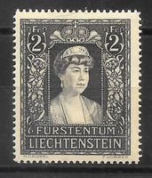 Liechtenstein Nr. 216 Trauermarke Tod Elsa ** 15.12.1947