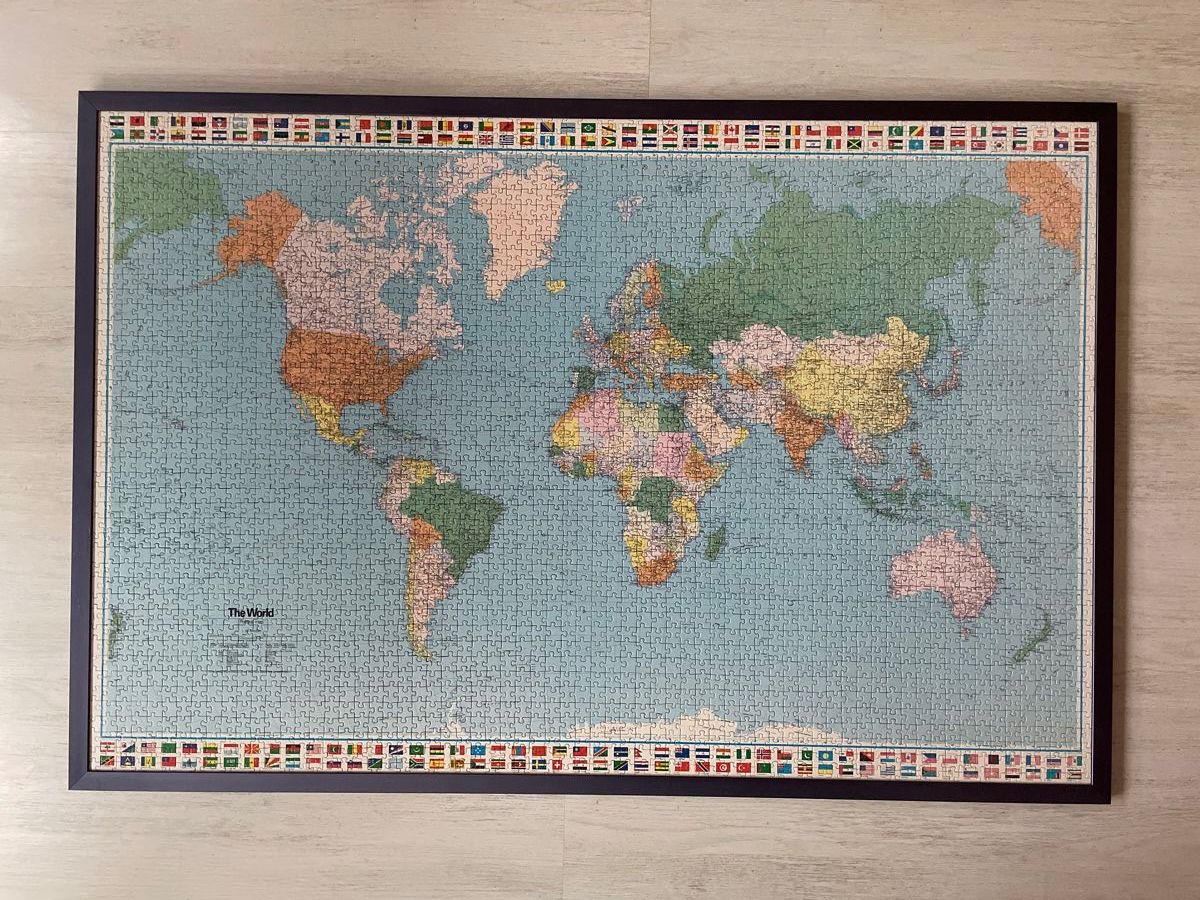 Foto & Immagini: Gerahmtes Puzzle: Weltkarte – Usato da Boll venduto da 27simpson
