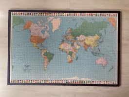 Gerahmtes Puzzle: Weltkarte