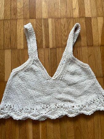 Sommerliches Strick Top, Creme Weiss, Grösse S