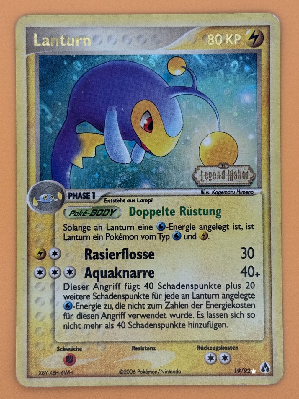 Pokémon Carte collezionabili: Lanturn 19/92 Reverse Holo Pokémon EX Legend Maker – Usato da Uster venduto da Madame_Cards 2