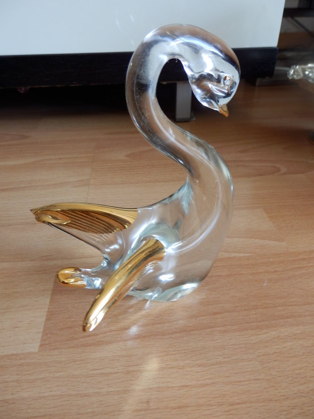 Statuette: Retro Designer Glasschwan mit Vergoldung... – Usato da Emmenbrücke venduto da Schubi1