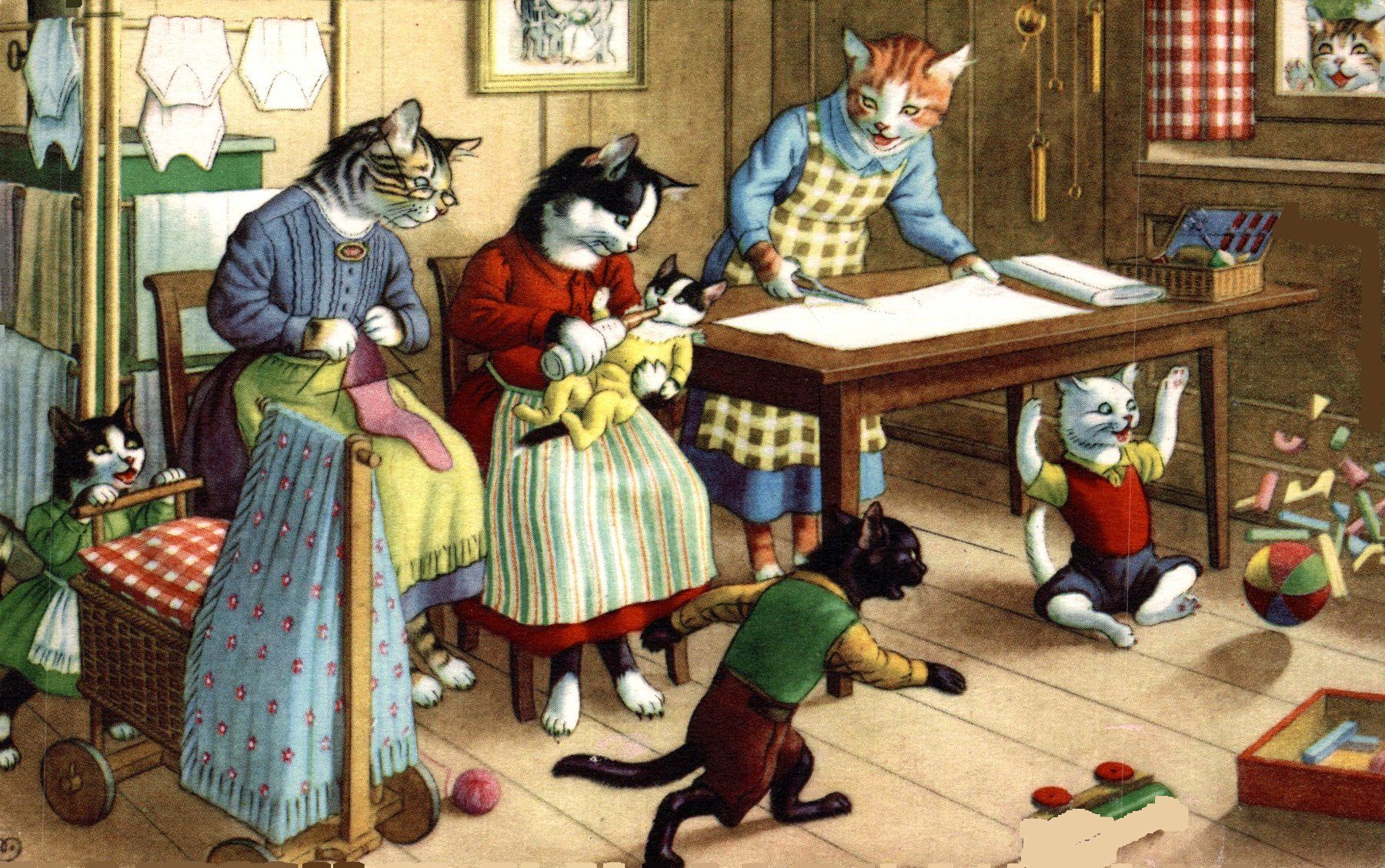 Ansichtskarten: 9 Katzenkarten – Gebraucht aus Bronschhofen von Astore 4