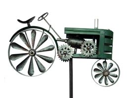 Gartendeko Traktor Windrad 41 x 25 x 160cm Metall