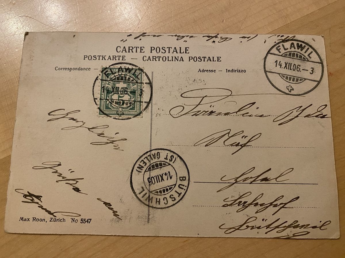 Cartoline postali: Oberglatt bei Flawil 1906 – Usato da Mosnang venduto da Goldwasser 2