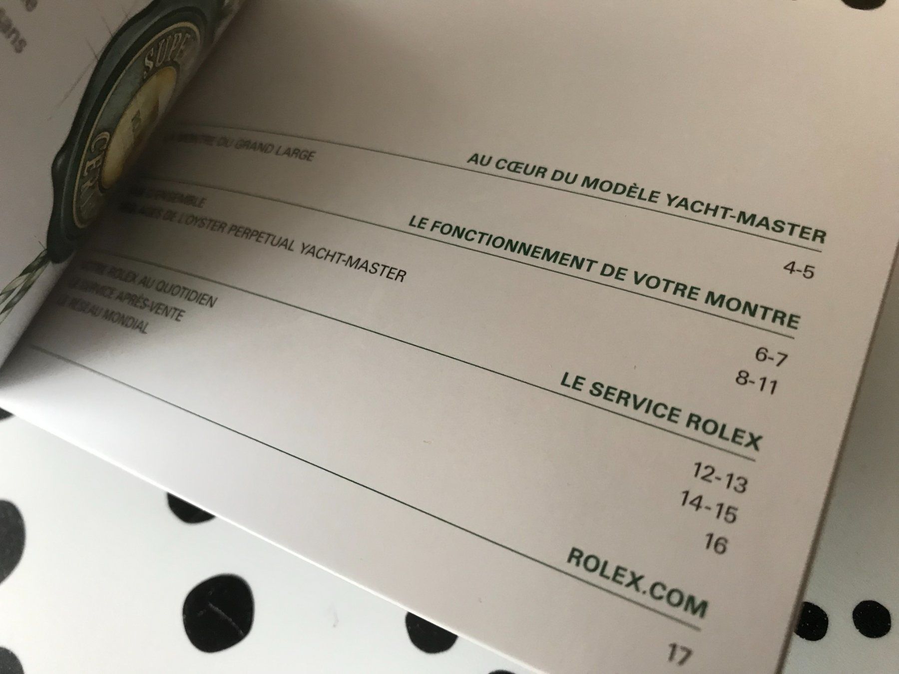 Documenti: ROLEX YACHT-MASTER - OPERATING INSTRUCTIONS - FR !!! – Nuovo (secondo la descrizione) da Epalinges venduto da dream-watch 1
