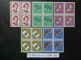 PJ 1951 Viererblöcke postfrisch **