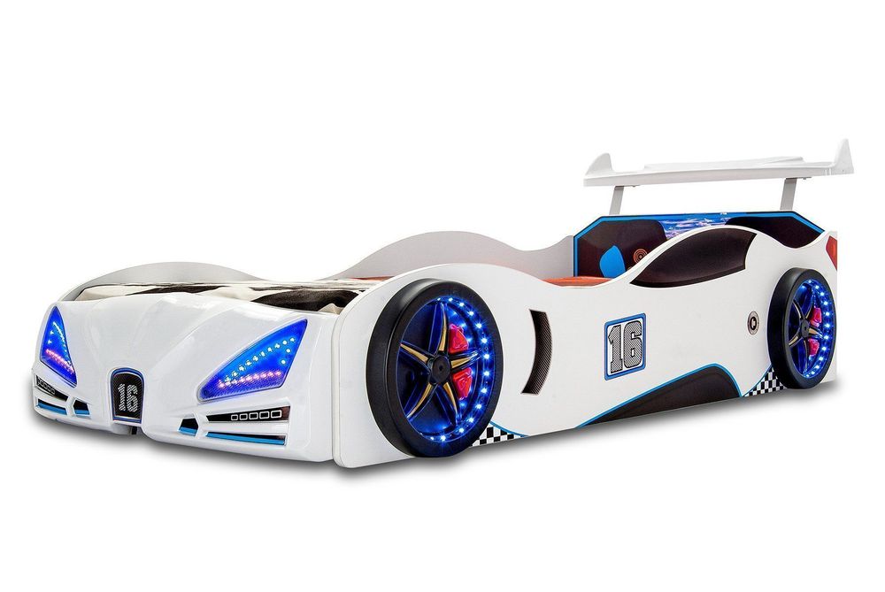 MQLAE Autobett Kinder - 90x200cm Spielbett Mit Stauraum In Grau